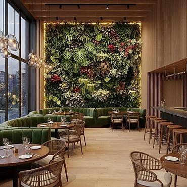 zeleniy cay: Green House Azerbaijan. Dekor interyer Kafe×restoranlar üçün — 4