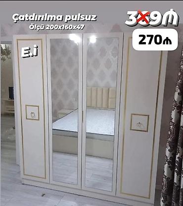 gəncə divan: Dolab Dördqapılı paltar şkafı - Ölçü: 200 x 160 x 47 sm - Dizayn — 1