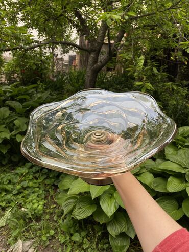 стекло посуды: Ваза фруктовница из тонированного стекла. Идеально на праздничный