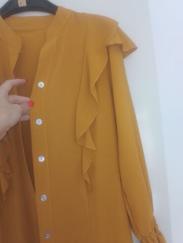 tunike za punije osobe: M (EU 38), Polyester, Single-colored, color - Yellow