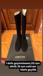 Uqqilər: Məhsul: Geox uzun çəkmə (model: Geox J24C4T) - Rəng: qara - Material