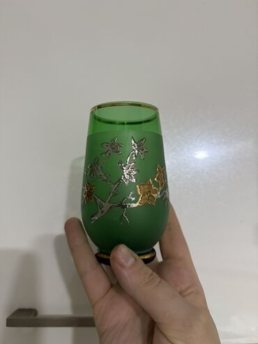 tibet cay: Stəkanlar, rəng - Yaşıl, Şüşə, 6 ədədli dəst