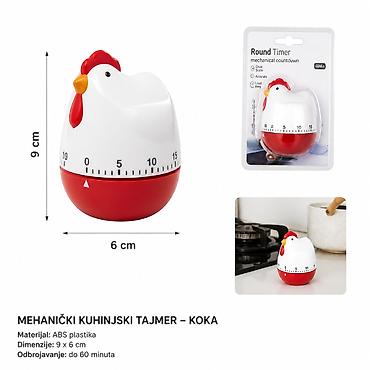 KMT chick timer 2407454 Mehanički kuhinjski tajmer u obliku koke