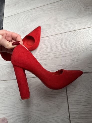 обувь подростковый: Туфли 35, цвет - Красный