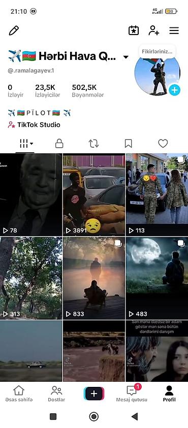 tvin tv elaqe: Xidmət: TikTok profili – mövzu: hərbi/vətənpərvərlik, motivasiya və — 1