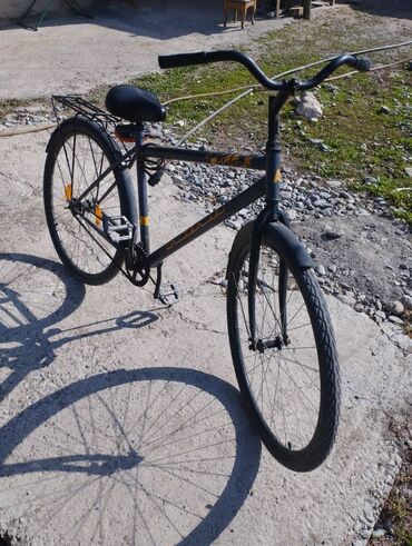 дождевик для велосипеда: Городской велосипед с прямой рамой и односкоростной трансмиссией