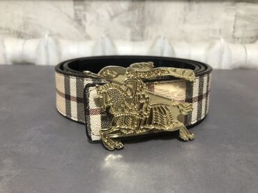 ремень кожаный мужской: Ремень, Burberry, Материал: Комбинированный материал, Унисекс, Б/у