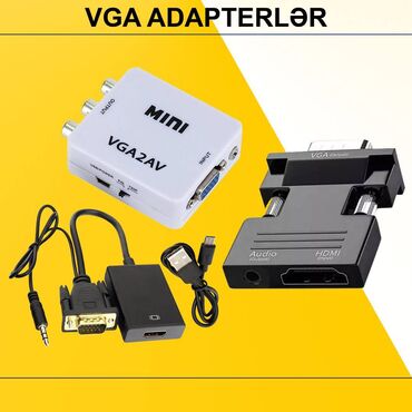 домашний компьютер: VGA Adapterlər ⭐VGA to AV – 15 AZN ⭐VGA to HDMI (İNPUT)+Audio for