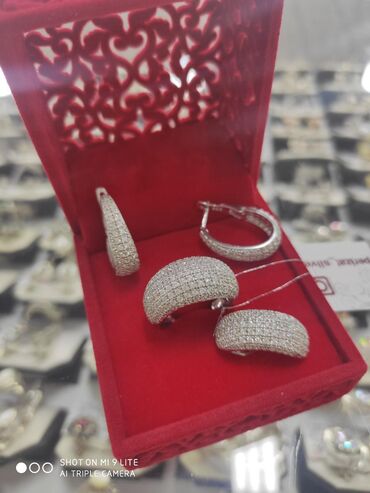 драгоценные камни: Очень красивый Набор Серебро 925 пробы Дизайн Италия Камни фианиты