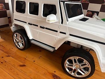 ucuz kask: Uşaq üçün elektrikli maşın – ağ rəngdə, Mercedes G-Class (AMG — 4