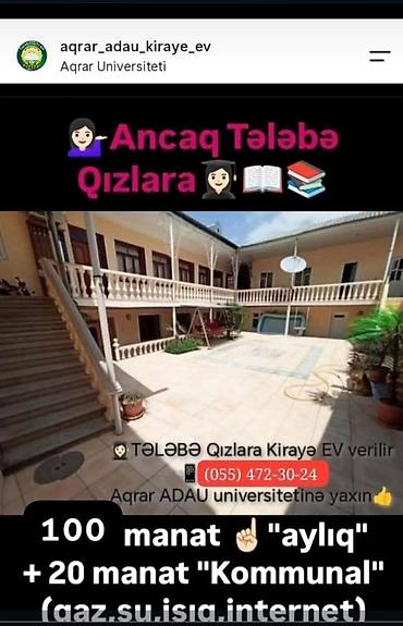 Аренда комнат: Yalnız tələbə qızlar üçün kirayə otaqlar – ADAU/Aqrar Universitetinə — 1