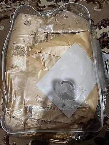 Постельное белье: Saten naxışlı yataq dəsti - Rəng: açıq qızılı/şampan - Material — 1