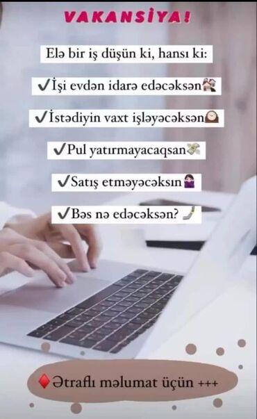 online iş elanları 2023: Personal üzrə menecer. Təcrübəsiz. Dəyişən qrafik