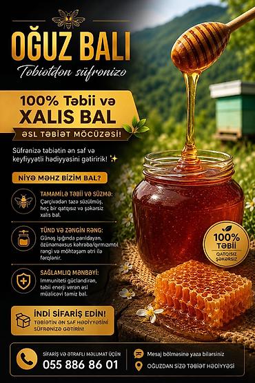 tebi bal: Oğuz balı – Təbii və xalis bal Məhsul təsviri: - 100% təbii, qatqısız — 1