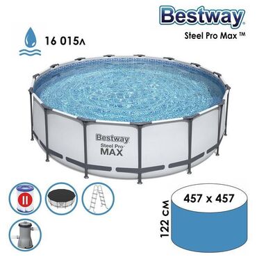 Блендеры, комбайны, миксеры: Каркасный бассейн Bestway 56438/тличается высокой прочностью и