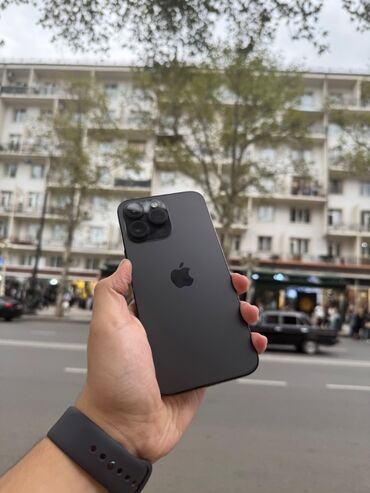 Apple iPhone: IPhone 14 Pro Max, 256 GB, Qara, Zəmanət, Barmaq izi, Simsiz şarj