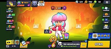 qizil muncuqlar: Brawl Stars hesabı – trofey yolu 9860, profil səviyyəsi 9+, hesab adı — 1