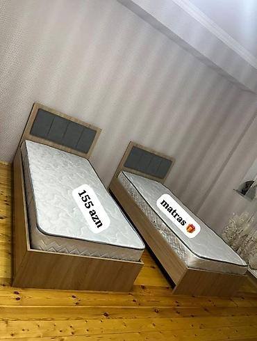 gəncə mebel: Tək nəfərlik çarpayı və matras dəsti. - Ölçü: standart tək nəfərlik — 1