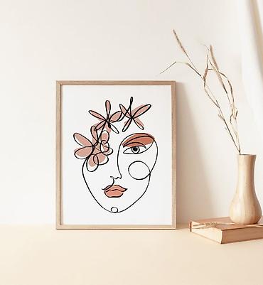 divar dekorları: Minimalist divar posteri – xətt sənəti kolleksiyası, sifariş üçün zəng — 1