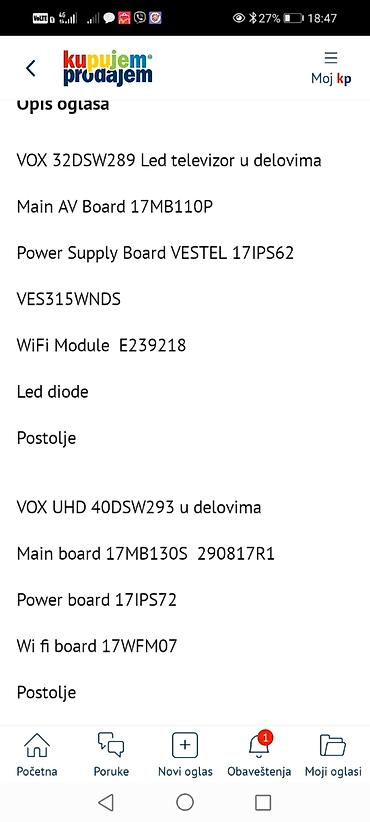 Aksesoari za TV i video: VOX LED televizori – delovi i ploče Dostupni delovi i oznake sa — 16