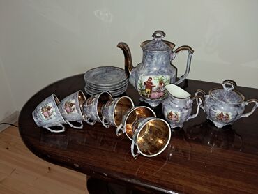 столовый набор: Çay dəsti, rəng - Bənövşəyi, Farfor, 6 nəfərlik, Polşa