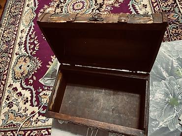 interyer: Dekorativ taxta sandıq-kassa - Material: ağac gövdə, üst hissədə — 8