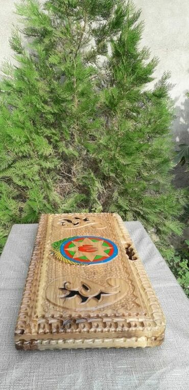 Nərdlər: Əl işı ağac nərd taxtası - Material: tam ağac (əl oyması). - Dizayn — 13