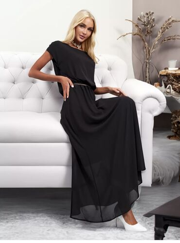 чёрное платье размер 50 52: Вечернее платье, Шифон, Без рукавов, L (EU 40), XL (EU 42), 2XL (EU 44)