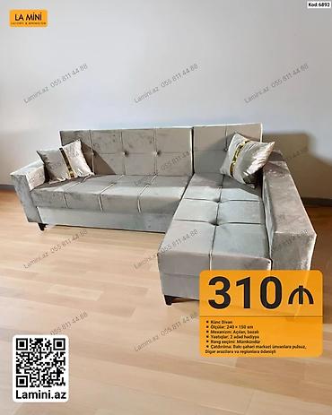 Künc divan – La Mini - Ölçülər: 240 × 150 sm - Mexanizm: açılan