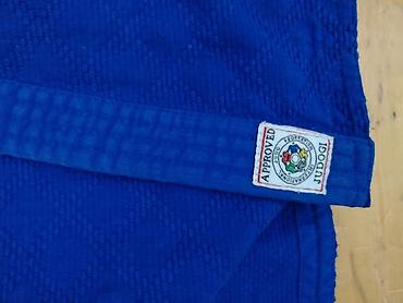 sevgililer ucun dest koftalar: Mavi rəngli cüdo kimono dəsti - Brend: Mizuno (loqolu) - Dəst: yuxarı — 7