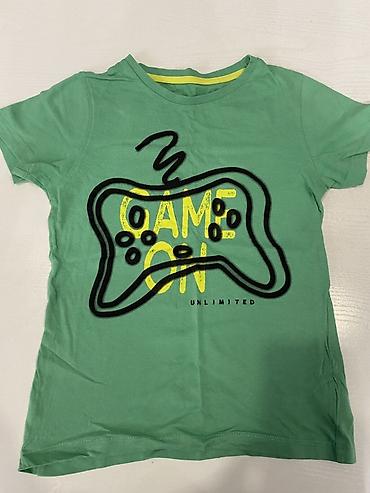 Комплекты одежды: Uşaq köynəkləri dəsti. 7-8 yashadir - Yaşıl qısaqol T-shirt: Ön — 7