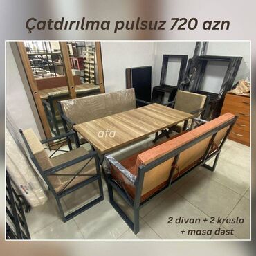 белый офисный стол: 2 divan + 2 kreslo + masa dəsti Yeni və anbardan satış Qiymət 720 azn