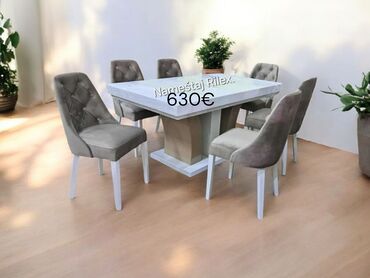 Setovi stolova i stolica: Elegantni trpezarijski setovi – sto sa 6 stolica - Dizajn: moderan — 1