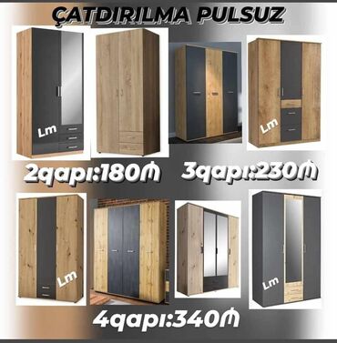 Sifarişlə rəflər: Düz dolab, Dəhliz üçün, Paltar üçün, Açılan, 2 qapılı