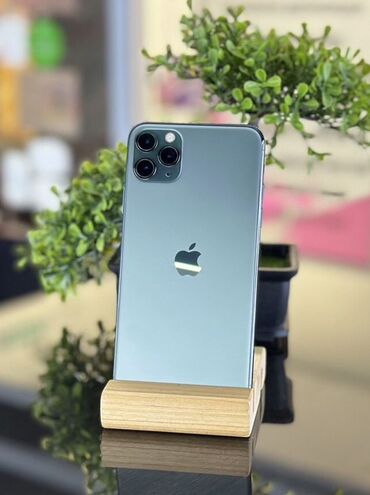 Apple iPhone: IPhone 11 Pro Max, Скидка 10%, Б/у, 64 ГБ, Зеленый, Защитное стекло, Кабель, Стилус, 74 %