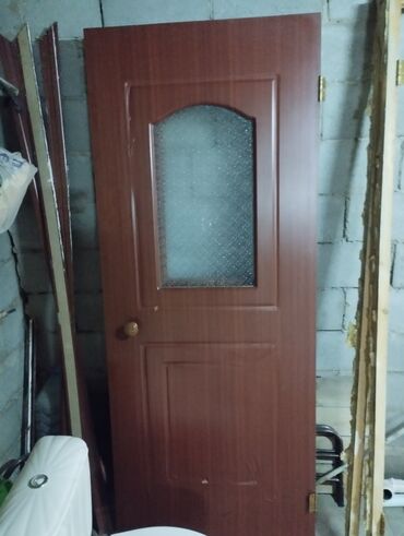остатки ламината: Дверь с окнами, МДФ, Распашная, Б/у, 2 *80, Самовывоз