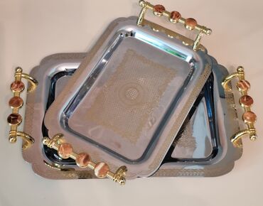 Qida məhsulları: 2 ədəd-25 azn.Paslanmayan poladdan keyfiyyətli 2-li podnos dəsti