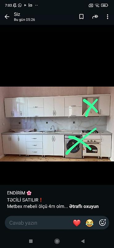 Mətbəx mebeli dəsti – 4 metr - Rəng: ağ, parlaq fasadlar - Üst modul lalafo.az -da Mətbəx mebeli dəsti – 4 metr - Rəng: ağ, parlaq fasadlar - Üst modul