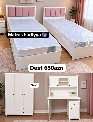 uşaq stol: Uşaq/yeniyetmə otağı üçün tam mebel dəsti Tərkib: - 2 ədəd tək — 4