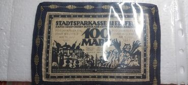Numizmatika i filatelija: Bielefeld tekstilni notgeld – 100 Mark, 1921. - Originalni „Notgeld“ — 6