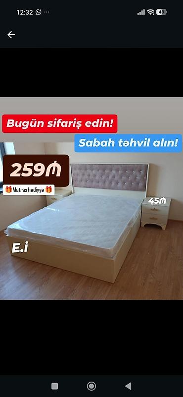 tum: İki nəfərlik yataq dəsti - Rəng: krem/bej tonları - Başlıq: yumşaq — 1