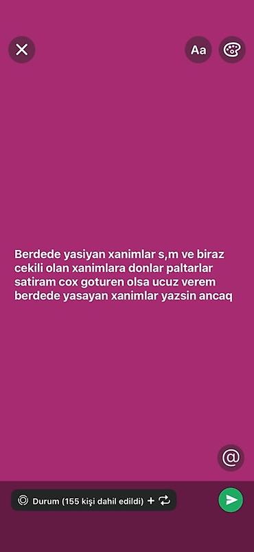 toy paltarları modelleri: Bərdə rayonunda xanımlar üçün geyimlər: - Ölçülər: S, M və bir az — 1