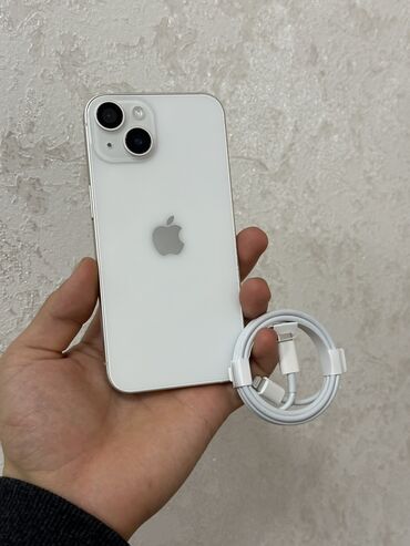 айфон цум бишкек: IPhone 14, Колдонулган, 128 ГБ, Ак, Заряддоочу түзүлүш, Коргоочу айнек, Каптама, 86 %