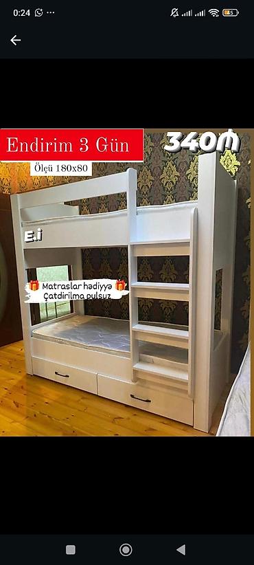 Uşaq üçün iki mərtəbəli çarpayı – ağ rəngdə, kompakt və funksional lalafo.az -da Uşaq üçün iki mərtəbəli çarpayı – ağ rəngdə, kompakt və funksional