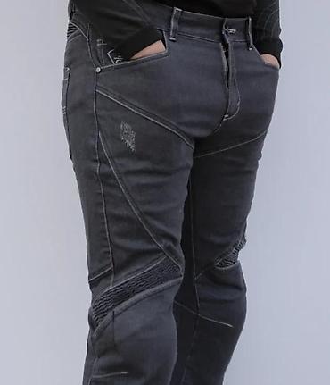 Farmerke: Muške motociklističke farmerke – tamno siva - Kroj sa ojačanjima i — 7