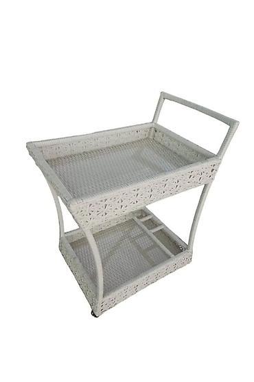 Столы и стулья: №: 958 Məhsulun adı: Bağ üçün stol Zili Rattan 55x76x85 sm, ağ Brend — 1