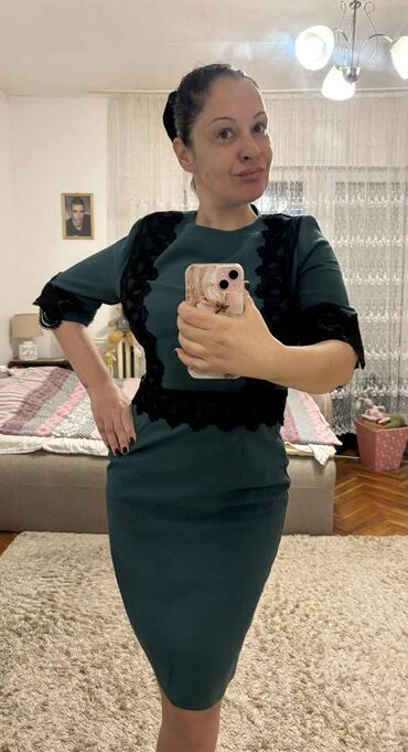 Haljine: PS Fashion XL (EU 42), bоја - Zelena, Koktel, klub, Dugih rukava — 7