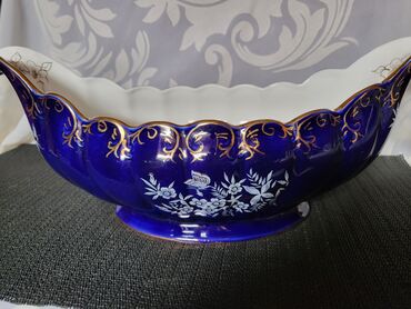 Ostali antikviteti: Cinija za voce Apro porcelan,kobalt,pozlata iz 70ih. Cinija perfektno — 4