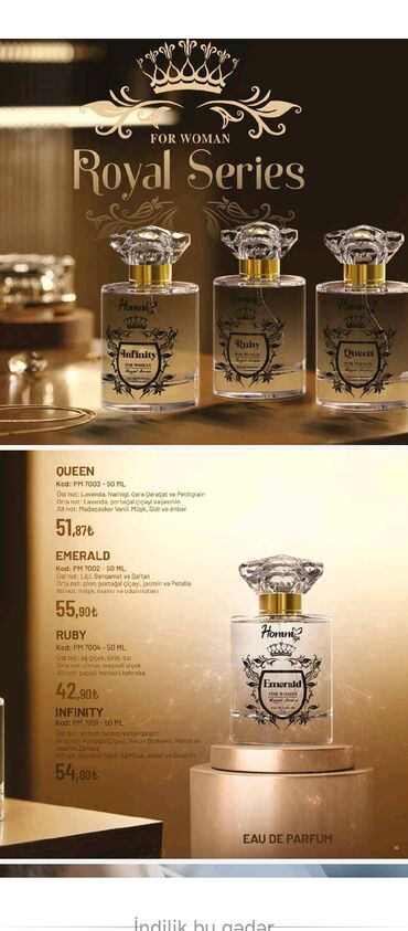 Hommy Royal Series – qadınlar üçün Eau de Parfum kolleksiyası (50 ml)