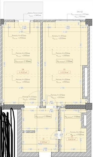 building: 1 комната, 63 м², 12 мкр Элитка, 10 этаж, ПСО (под самоотделку) — 3